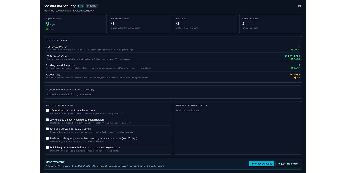 SocialGuard Security screenshot: undefined